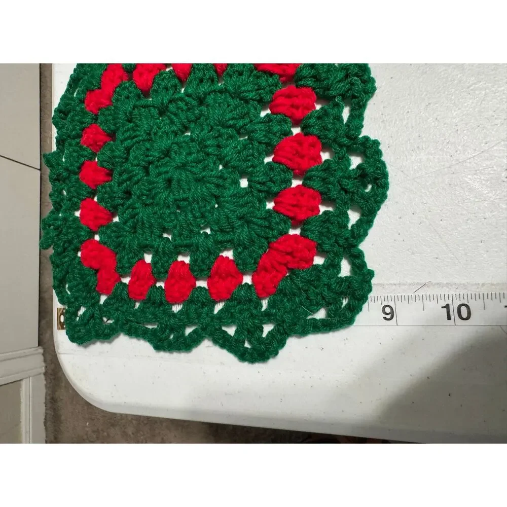 Handmade Christmas Holiday Crocheted Doilies Placemats